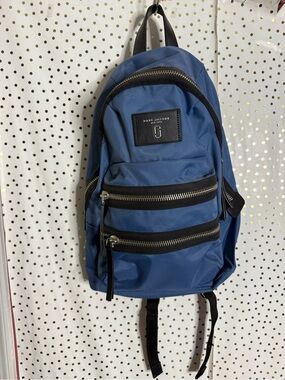 Marc Jacobs Navy Blue Nylon Backpack with Black Trim Marc Jacobs Quilted Nylon Mini Backpack Bag in Sailor Blue  main image 4